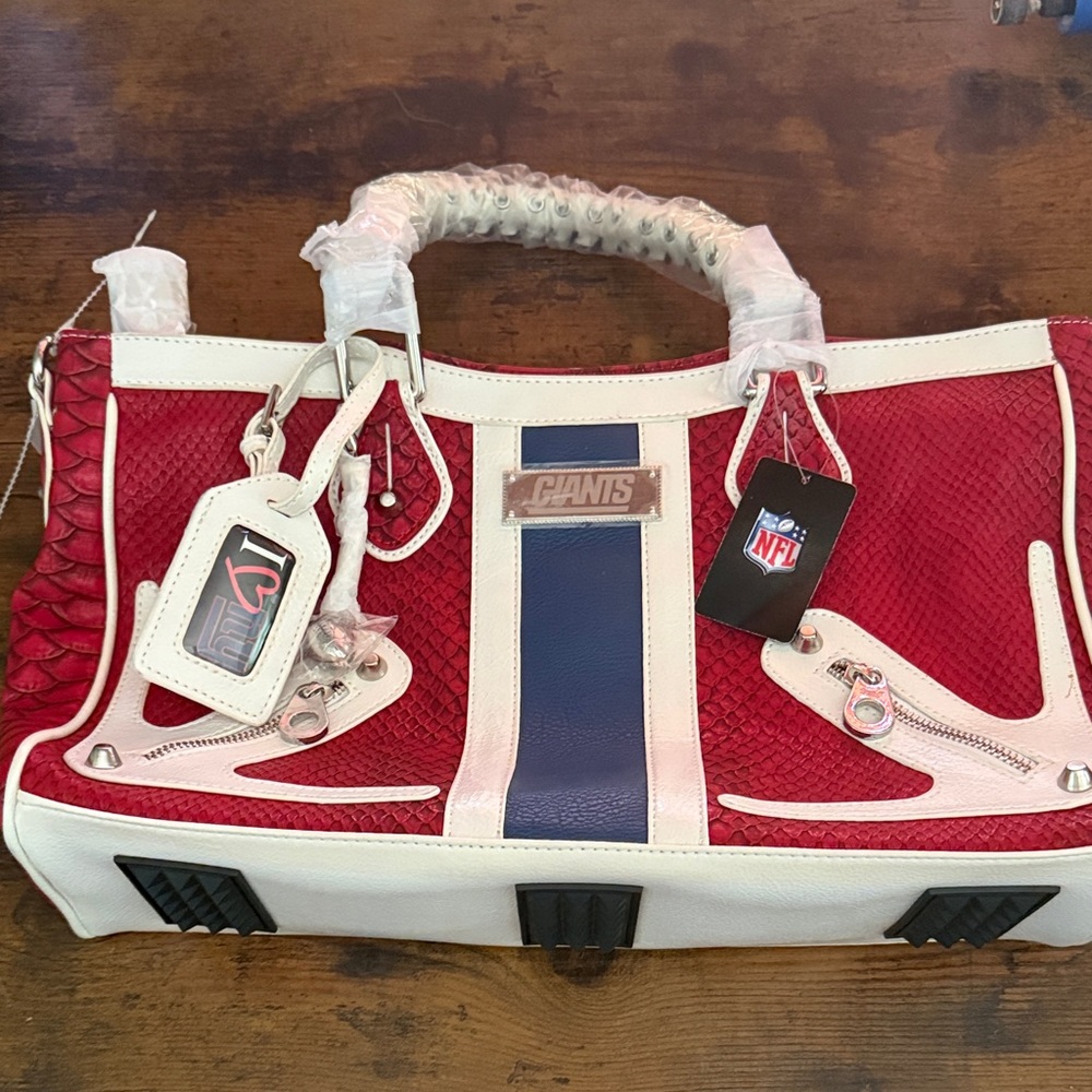 Nikki Chu x NFL Suite Team Limited Edition NY Giants Moto Satchel - Picture 1 of 8
